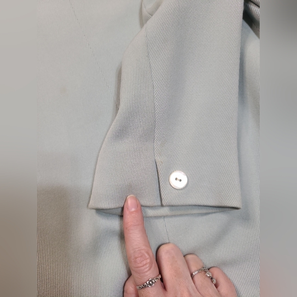 Land's End Vintage Light Blue Gray Silk And Wool  Women's Jacket Size 12p - Picture 5 of 5